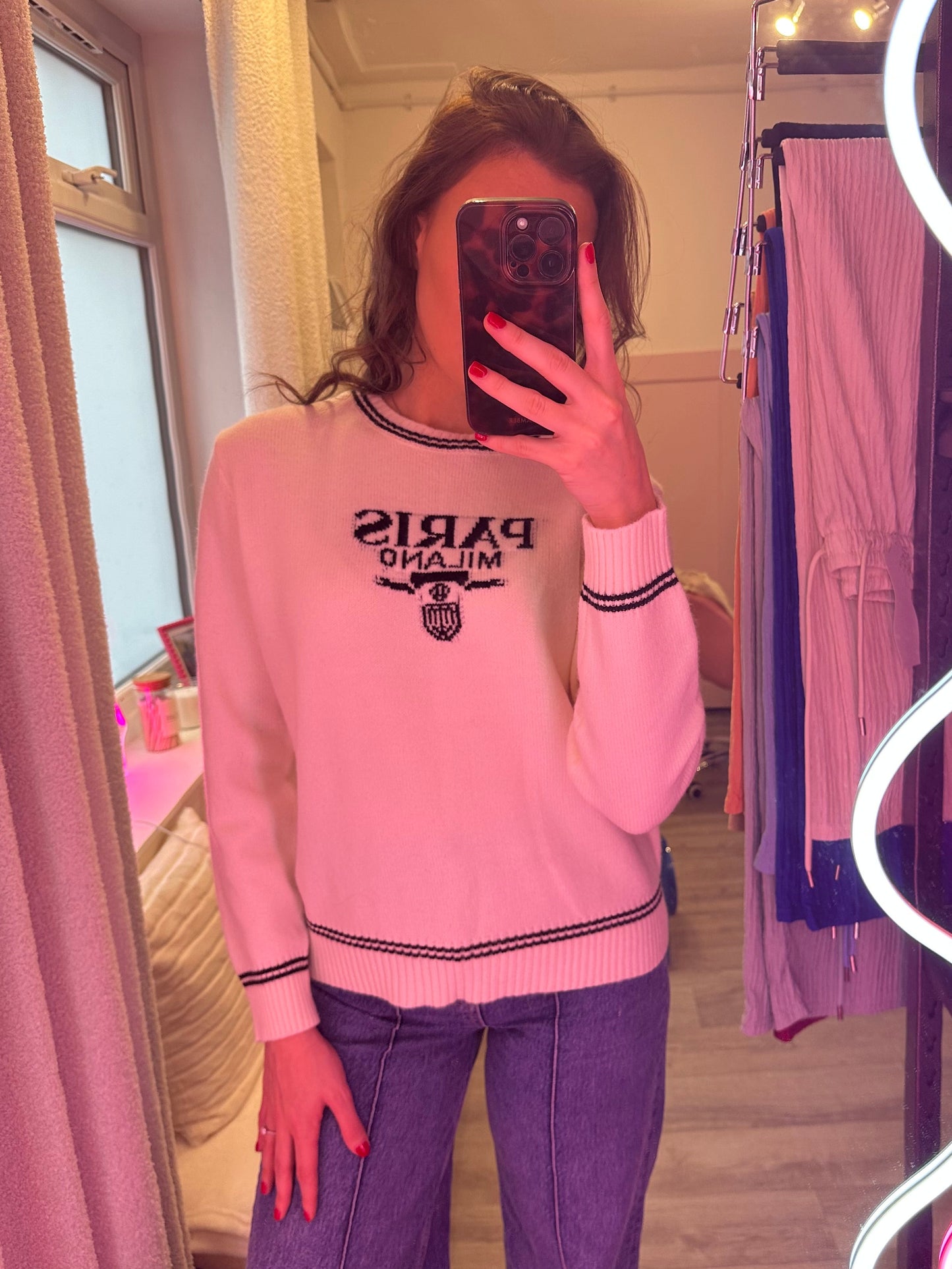 LONG SLEEVE "PARIS MILANO" KNIT JUMPER