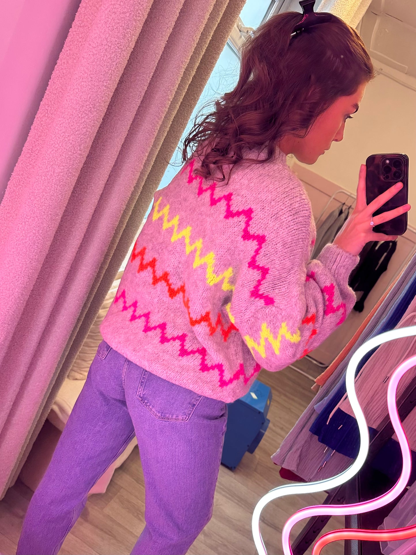 NEON ZIGZAG KNIT JUMPER